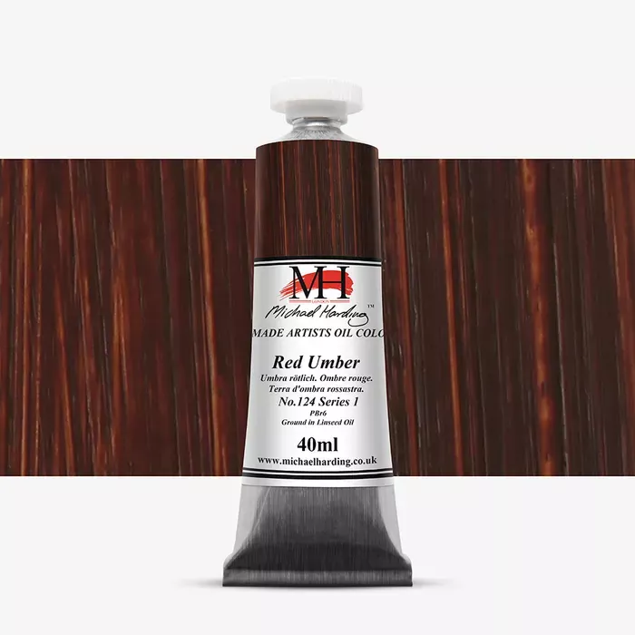 Olejové barvy Michael Harding 40ml - varianty - Red Umber 124