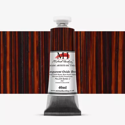 Olejové barvy Michael Harding 40ml - varianty - Transparent Oxide Brown 224