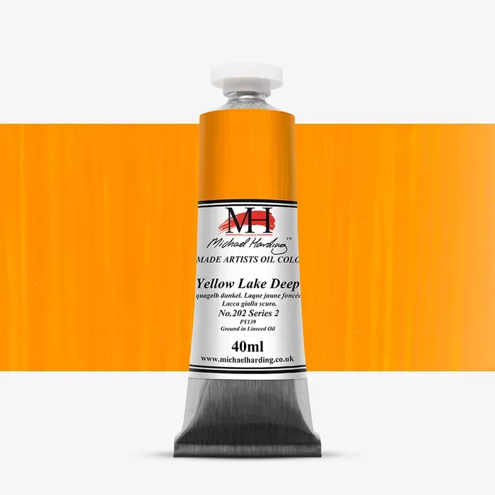 Olejové barvy Michael Harding 40ml - varianty - Yellow Lake Deep 202