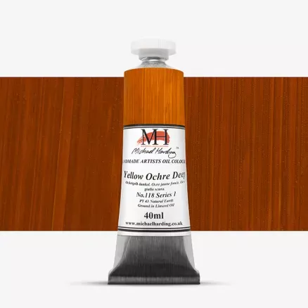 Olejové barvy Michael Harding 40ml - varianty - Yellow Ochre Deep 118