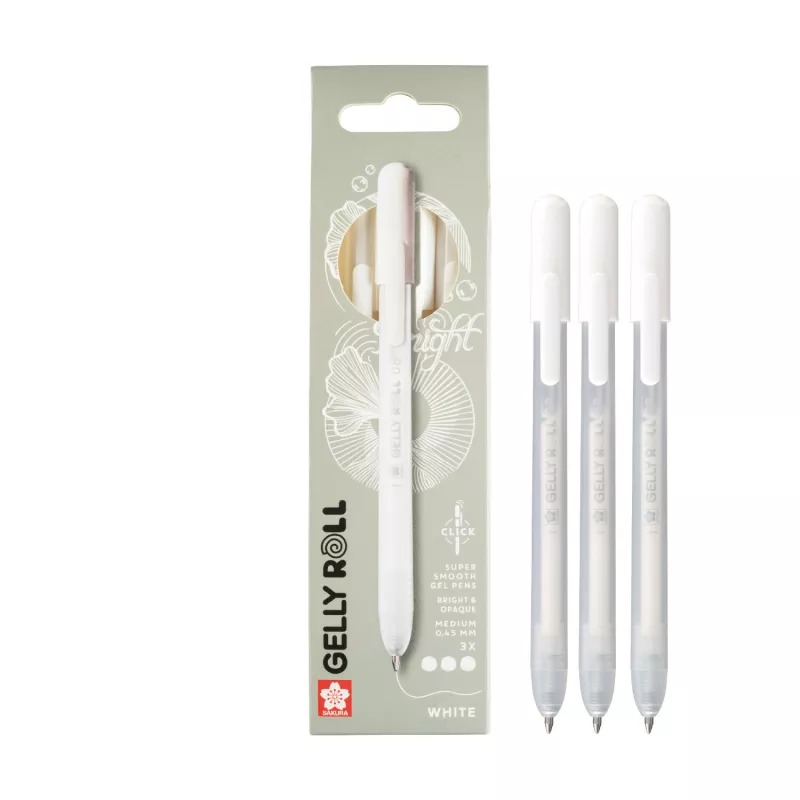 Sady zasouvacích Gelly Roll - různé varianty - Sada Gelly Roll Classic - zasouvací gelová pera, bílá barva, sada 3 kusů