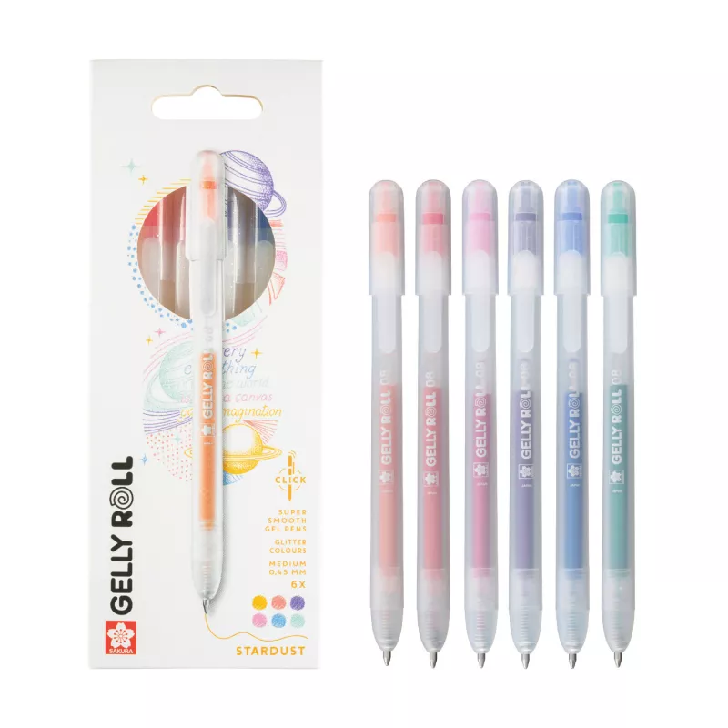 Sady zasouvacích Gelly Roll - různé varianty - Sada Gelly Roll Stardust - zasouvací gelová pera, sada 6 kusů