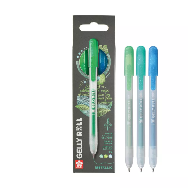 Sady zasouvacích Gelly Roll - různé varianty - Sada Gelly Roll Metallic - zasouvací gelová pera, různé barvy, sada 3 kusů