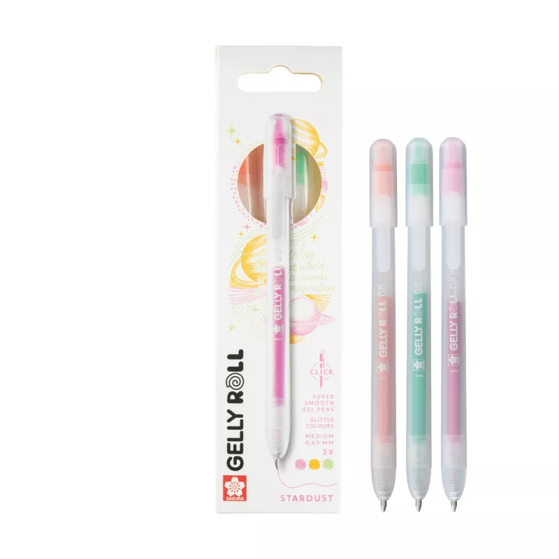 Sady zasouvacích Gelly Roll - různé varianty - Sada Gelly Roll Stardust - zasouvací gelová pera, sada 3 kusů