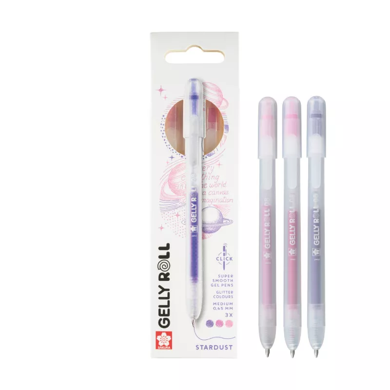 Sady zasouvacích Gelly Roll - různé varianty - Sada Gelly Roll Stardust - zasouvací gelová pera, sada 3 kusů