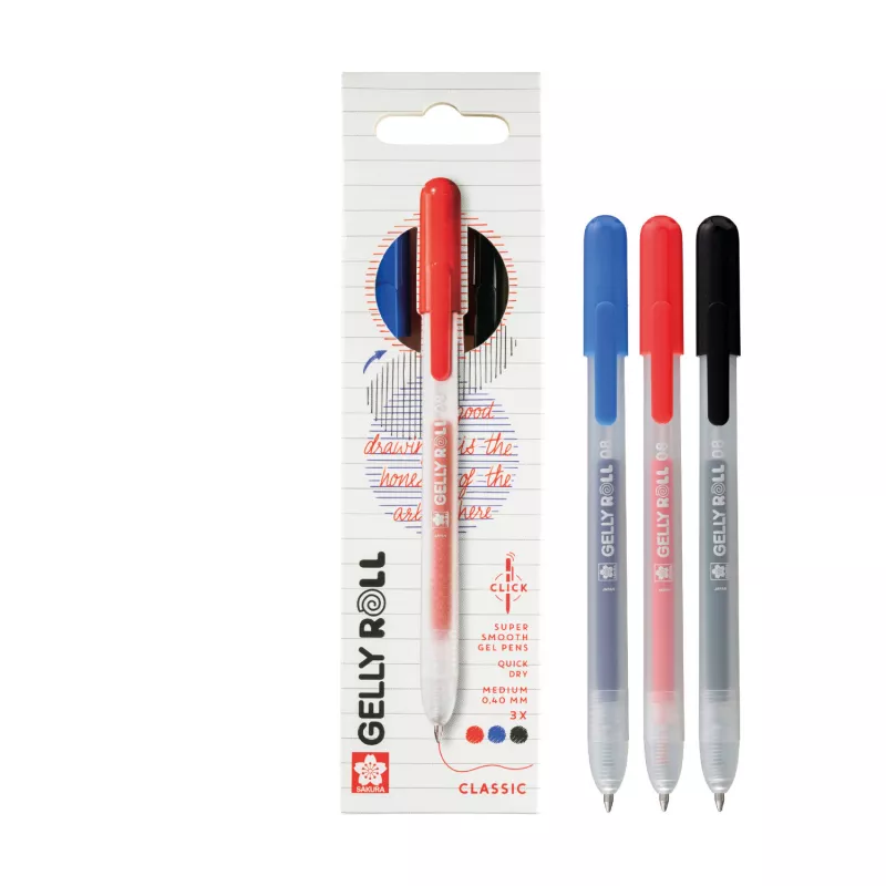 Sady zasouvacích Gelly Roll - různé varianty - Sada Gelly Roll Classic - zasouvací gelová pera, mix barev, sada 3 kusů