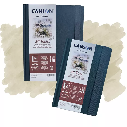 Canson Art Book Mi-Teintes - skicák pro pastel a kresbu, 14 x 21,6 cm, 160 g/m², 80 stran