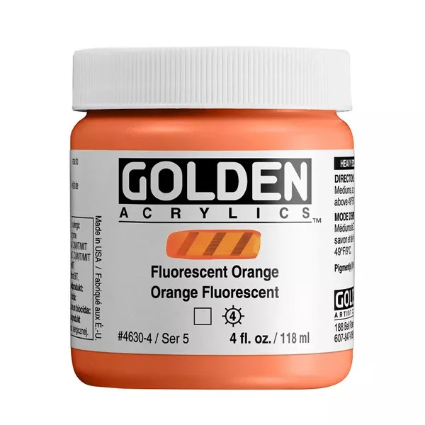 Akrylová barva Golden Heavy Body Effect 118 ml - varianty - Fluorescent Orange - 4630