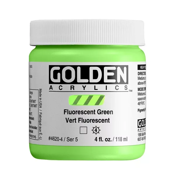 Akrylová barva Golden Heavy Body Effect 118 ml - varianty - Fluorescent Green - 4620