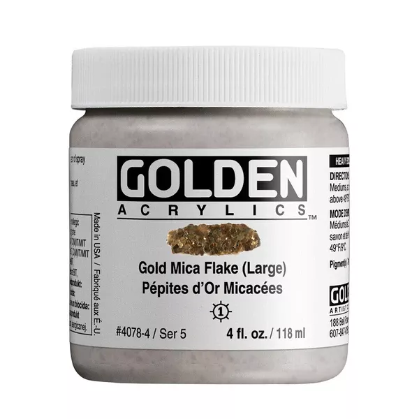 Akrylová barva Golden Heavy Body Effect 118 ml - varianty - Gold Mica Flake Large - 4078