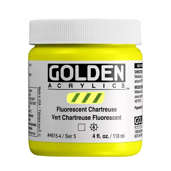 Akrylová barva Golden Heavy Body Effect 118 ml - varianty - Fluorescent Chartreuse - 4615