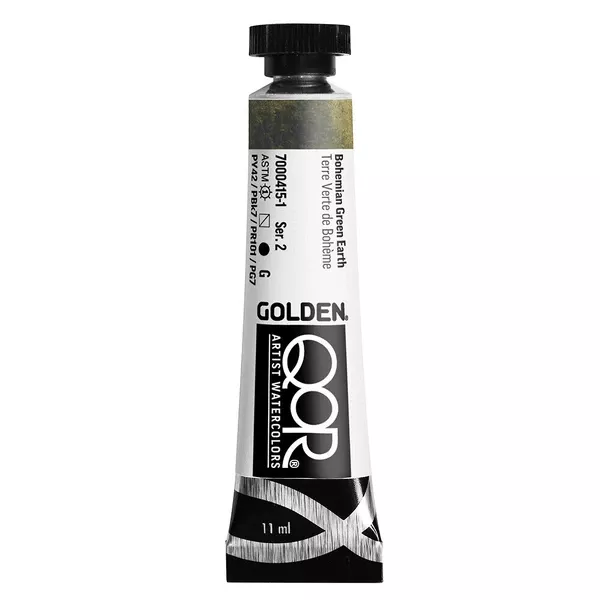 Akvarelová barva Golden QoR 11 ml - varianty - Bohemian Green Earth 0415