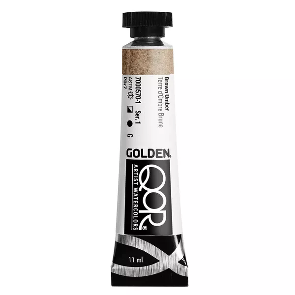 Akvarelová barva Golden QoR 11 ml - varianty - Brown Umber (Natural) 0570