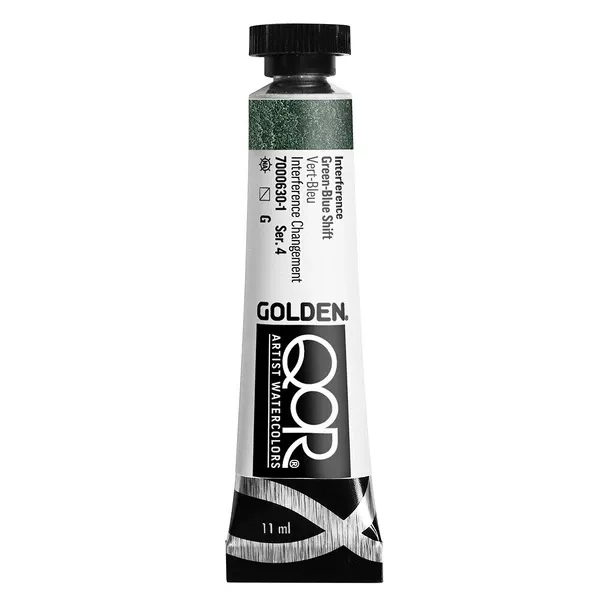 Akvarelová barva Golden QoR 11 ml - varianty - Interference Green, Blue Shift 11, 0630