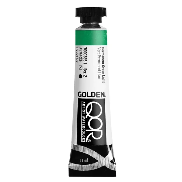 Akvarelová barva Golden QoR 11 ml - varianty - Permanent Green Light 0385