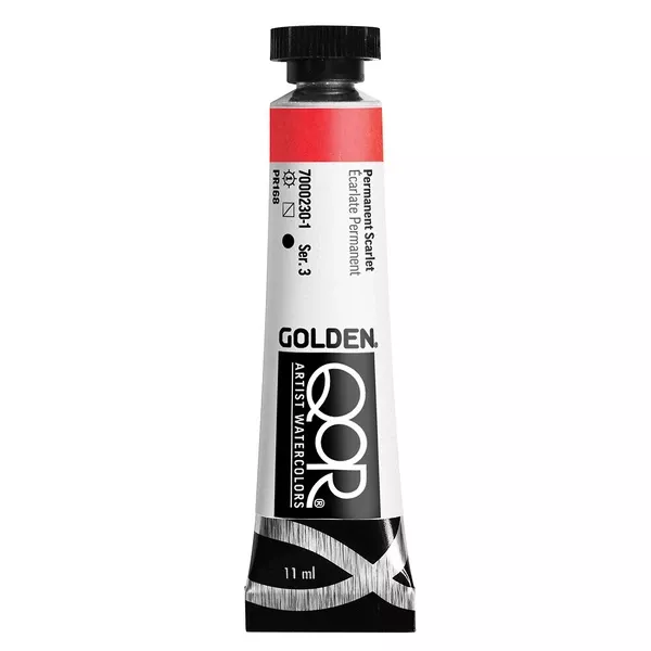 Akvarelová barva Golden QoR 11 ml - varianty - Permanent Scarlet 0230