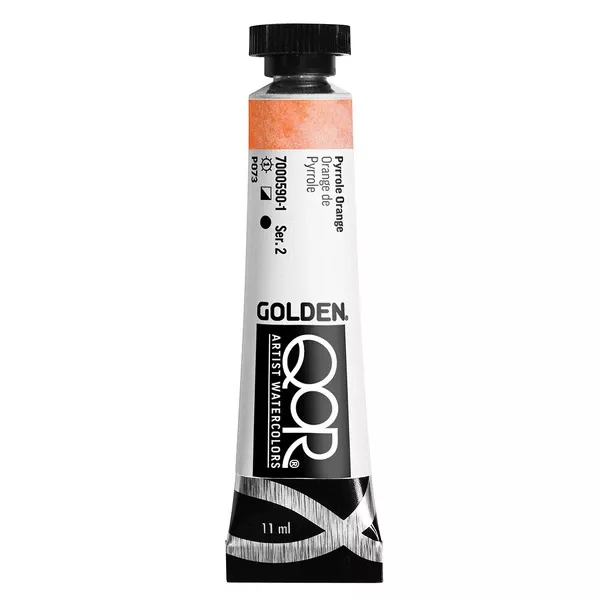 Akvarelová barva Golden QoR 11 ml - varianty - Pyrrole Orange 0590