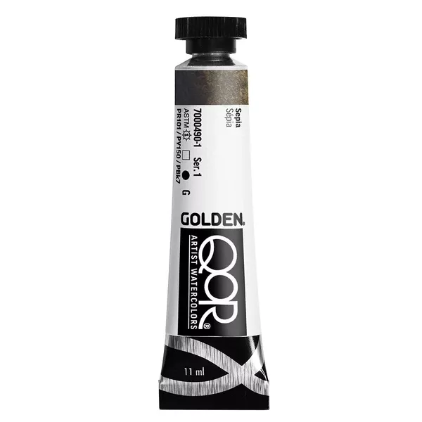 Akvarelová barva Golden QoR 11 ml - varianty - Sepia 0490