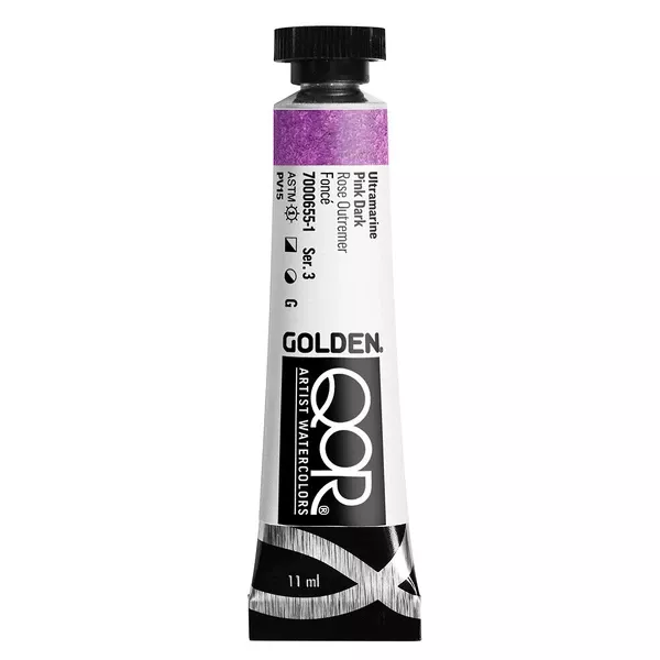 Akvarelová barva Golden QoR 11 ml - varianty - Ultramarine Pink Dark 0655