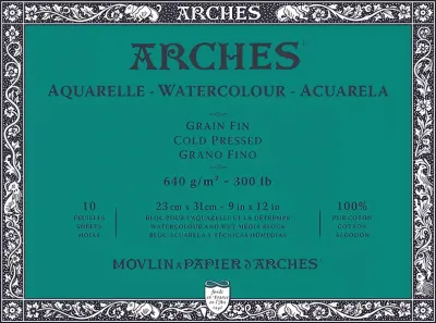 Arches blok lepený-4 str. 23x31cm 10l CP 640g