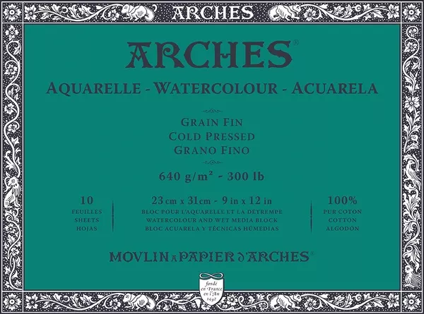 Arches blok lepený-4 str. 23x31cm 10l CP 640g