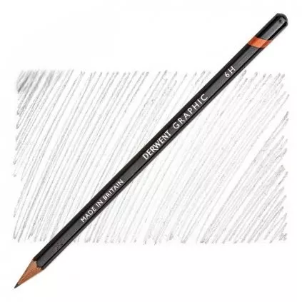 Graphic - grafitová tužka (Derwent) - jednotlivě 4 nové měkké gradace - Graphite Pencil - 6H