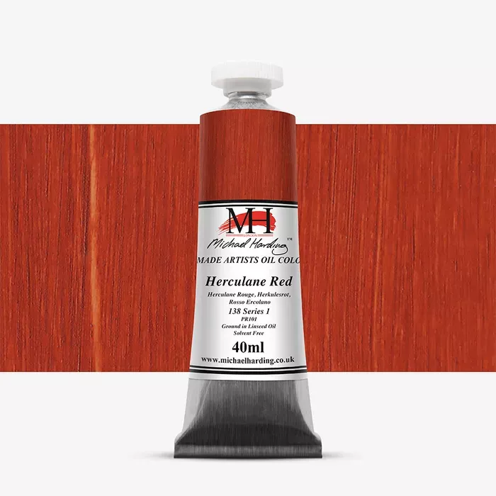 Olejové barvy Michael Harding 40ml - varianty - Herculane Red 138