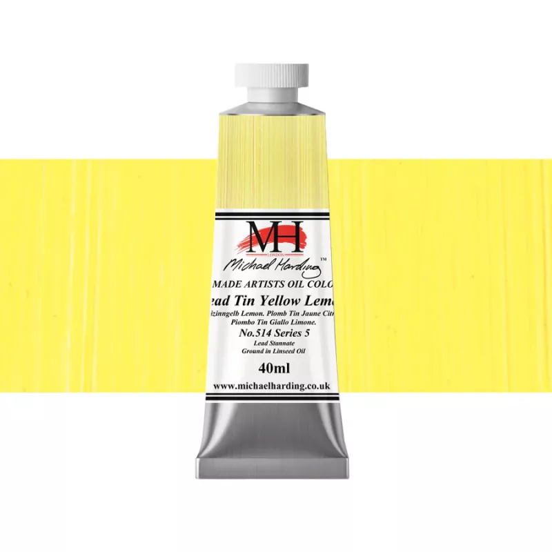 Olejové barvy Michael Harding 40ml - varianty - Lead Tin Yellow Lemon 514