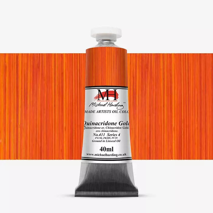 Olejové barvy Michael Harding 40ml - varianty - Quinacridone Gold 411