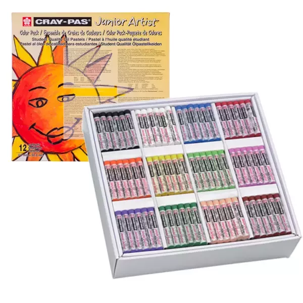 Sady olejových pastelů Junior Artist - varianty - Box olejových pastelů pro školní třídy 36x12ks (432ks)