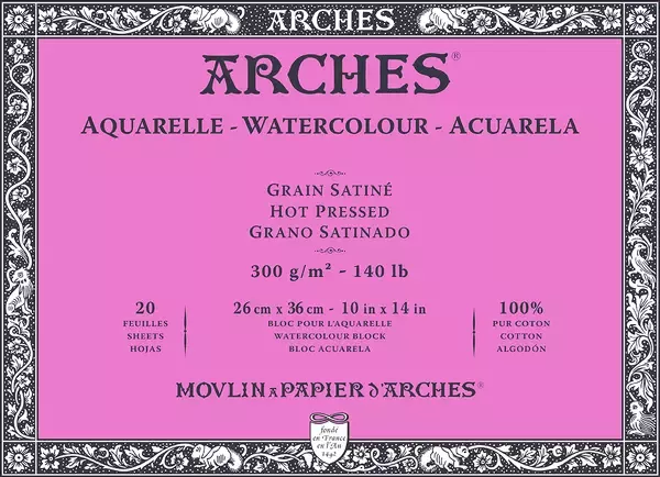 Arches blok lepený - 4 str. 20l HP 300g - varianty - Arches blok lepený - 4 str. 26x36cm 20l HP 300g