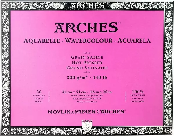 Arches blok lepený - 4 str. 20l HP 300g - varianty - Arches blok lepený - 4 str. 41x51cm 20l HP 300g