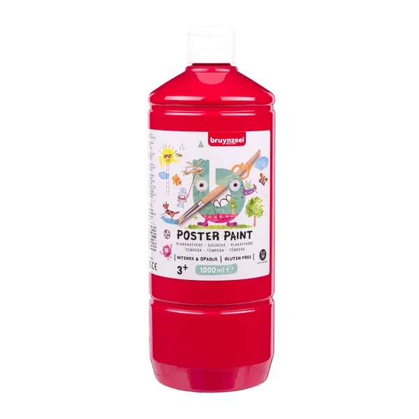 Bruynzeel Poster Paint 1 l - kvašové barvy - varianty - Poster Paint 1 l - kvašová barva - Red