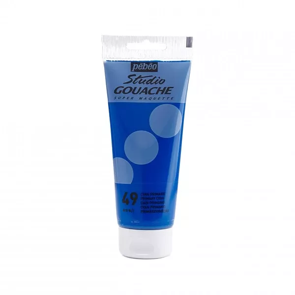 Kvašová barva Pébéo Studio Gouache, 100 ml - varianty - Pébéo Studio Gouache, 100 ml - 49 Primary Cyan