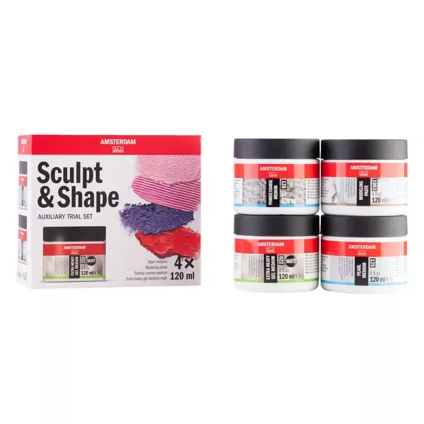 Sculpt Shape Medium Set Amsterdam | 4 x 120 ml - Sada pomocných médií pro strukturu a 3D efekty