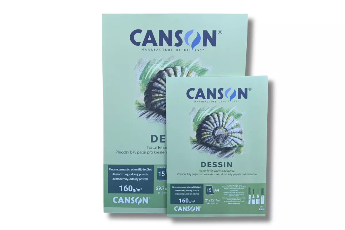 Studentský skicák Canson - na kresbu, 160g, 15 listů, A4 - varianty