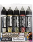 Sada akrylových metalických 3D kontur ABSTRACT Metallics (Sennelier) - 5 x 27ml