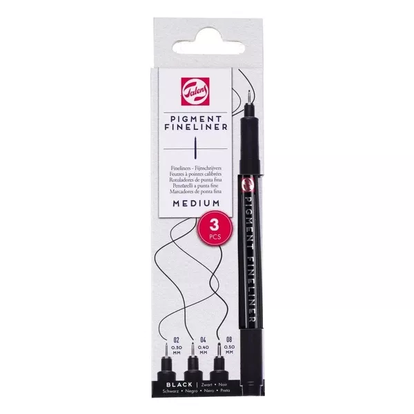 Sada technických fixů Talens Pigment Fineliner - Medium 3 kusy