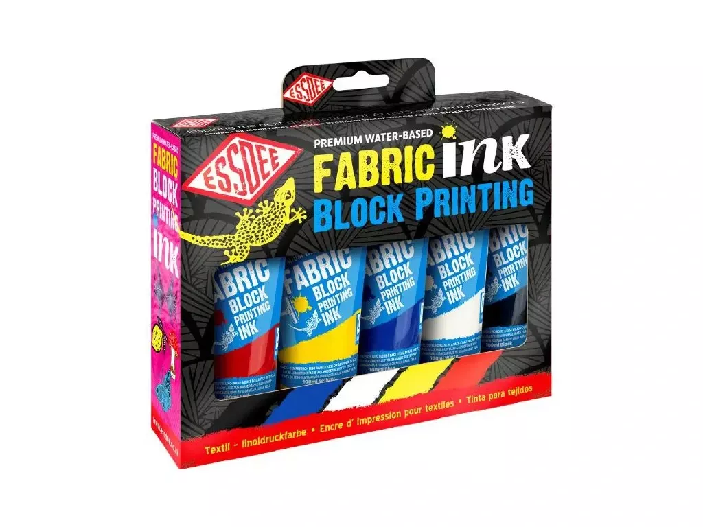 Sada textilních barev na linoryt - základní barvy (5x100 ml)