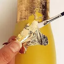 Zlaté folie "listy" (Pébéo) - 12 ks 14x14cm - zlato