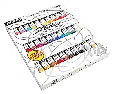 č.08 - Sada akrylových barev (Pébéo) - 30x20ml+ štětec 