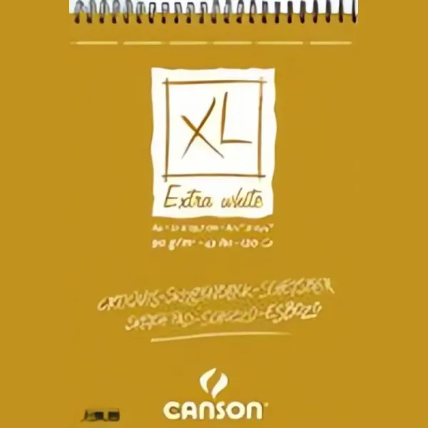 Umělecký extra bílý blok Canson XL - A5 (60 listů,90g) v kroužkové vazbě