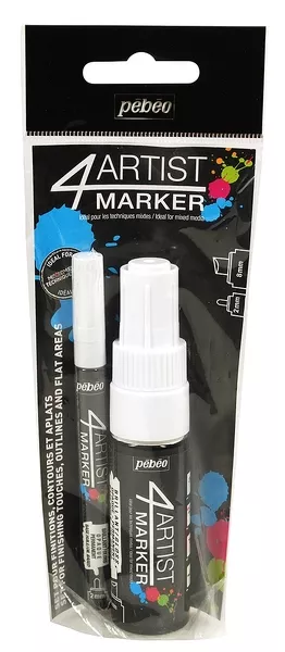 4Artist Marker Set Duo 2-8 mm White Pebeo