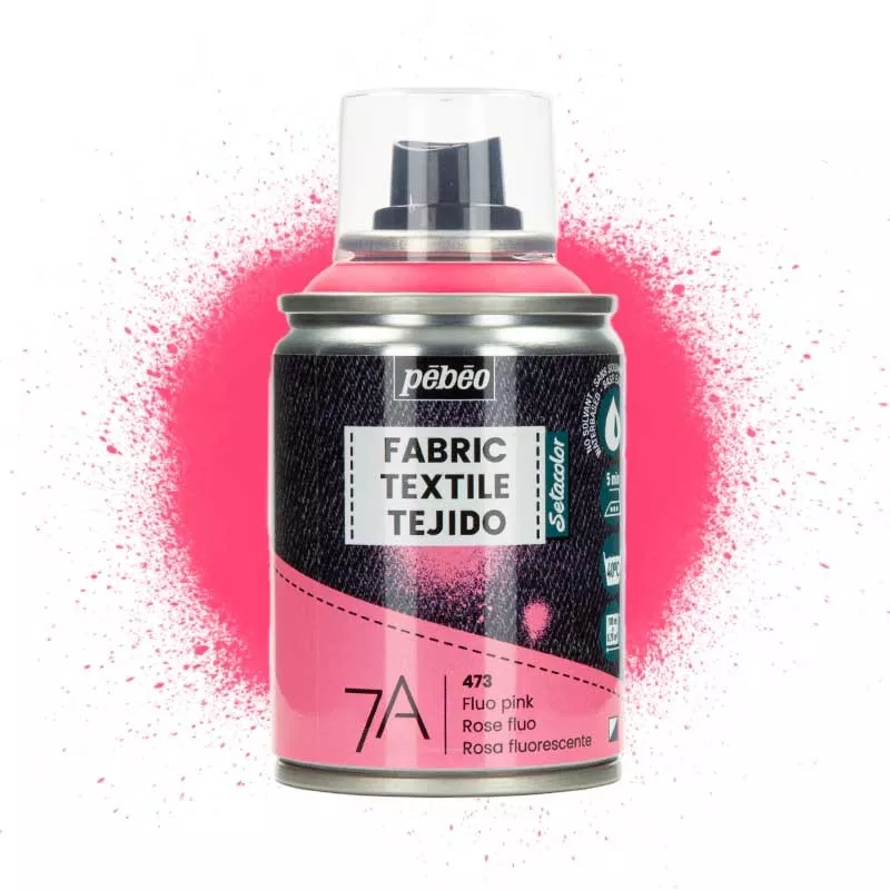 Barva na textil ve spreji (Pébéo) - 100ml Fluorescentní růžová