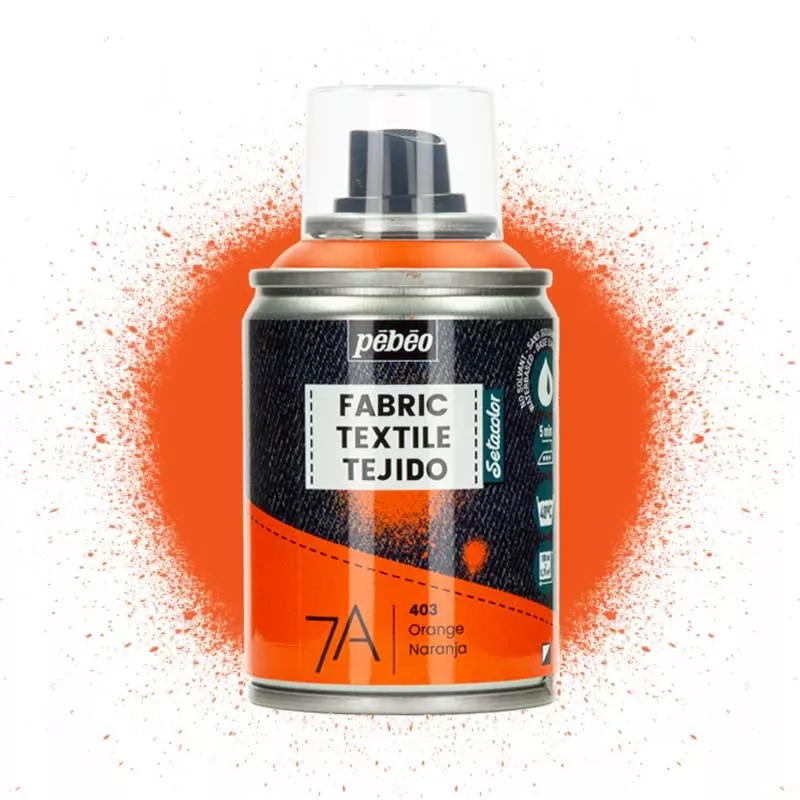 Barva na textil ve spreji (Pébéo) - 100ml Oranžová
