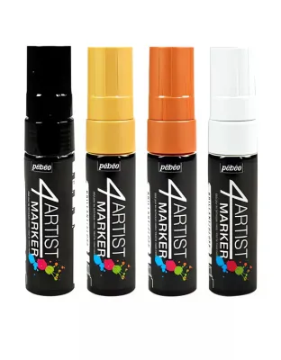 Olejový fix 4Artist Marker (Pébéo) - hrot 15 mm - varianty | 4Artist Marker 15 mm - 324 Black, 4Artist Marker 15 mm - 325 White, 4Artist Marker 15 mm - 355 Gold, 4Artist Marker 15 mm - 356 Copper, 4Artist Marker 15 mm - 370 Silver
