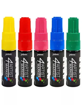 Olejový fix 4Artist Marker (Pébéo) - hrot 8 mm - varianty | 4Artist Marker 8 mm - 02 Yellow, 4Artist Marker 8 mm - 07 Red, 4Artist Marker 8 mm - 10 Dark Blue, 4Artist Marker 8 mm - 18 Dark Green, 4Artist Marker 8 mm 24 Black, 4Artist Marker 8 mm - 25 White, 4Artist Marker 8 mm - 37 Pink, 4Artist Marker 8 mm - 48 Grey, 4Artist Marker 8 mm 55 Gold, 4Artist Marker 8 mm - 70 Silver