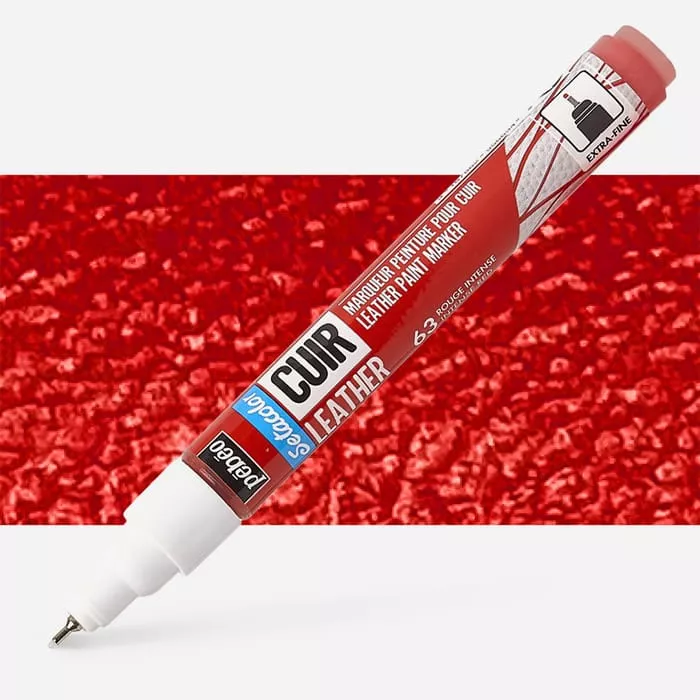 Setacolor Leather marker - 10 odstínů - 63 Intense red Pebeo