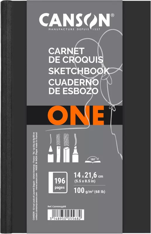 180° ArtBook ONE Canson 100 g/m2) 196 listů - varianty - 14 x 21,6 cm - 196 listů