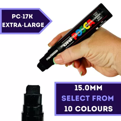 Akrylový fix Posca PC-17K 15mm - varianty | PC-17K 15 mm - White 1, PC-17K 15 mm - Yellow 2, PC-17K 15 mm - Green 6, PC-17K 15 mm - Light Blue 8, PC-17K 15 mm - Blue 33, PC-17K 15 mm - Pink 13, PC-17K 15 mm - Red 15, PC-17K 15 mm - Gold 25, PC-17K 15 mm - Silver 26, PC-17K 15 mm - Black 24